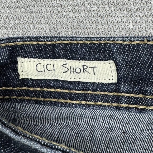 Hot Kiss Womens Blue Denim Cici Short Shorts Flag Patchwork Low Rise Size 3 - Picture 5 of 13